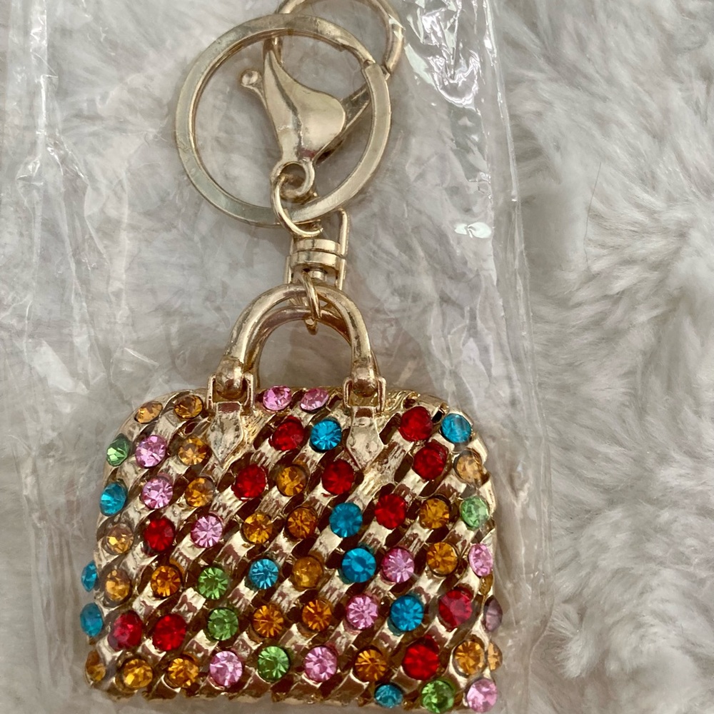 Rhinestone Purse Charm Key Chain